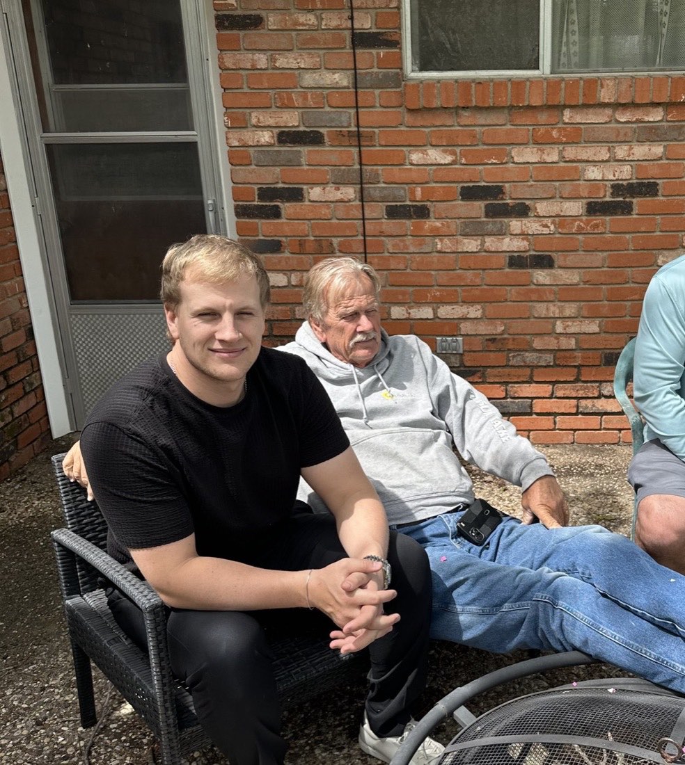 Zack Mahoney with his father, who ran a contracting business for 53 years