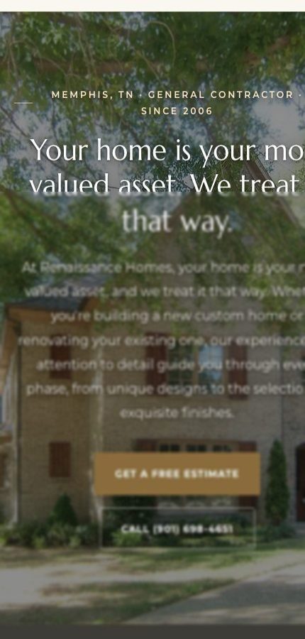 Home service website built by Growth Accelerator, mobile view